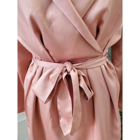 HOUSE OF CB LONDON Women Pink Polyester Wrap V Neck Knee Length Dress Small - Picture 3 of 14